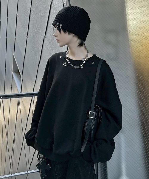【nmtc+】pierce sweat shirts /【エムティーシープラス】ピアススウェットシャツ