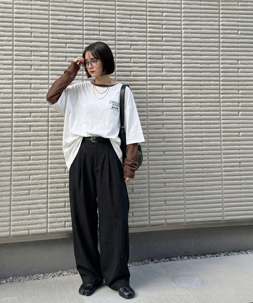 antiqua(アンティカ)の「クルーネック シアー ロンT(Tシャツ/カットソー・レディース・ブラック/ブラウン系その他/ブルー/ダークグレー/ベージュ/ホワイト/ライム/ピンク・ONESIZE)」の10枚目の写真