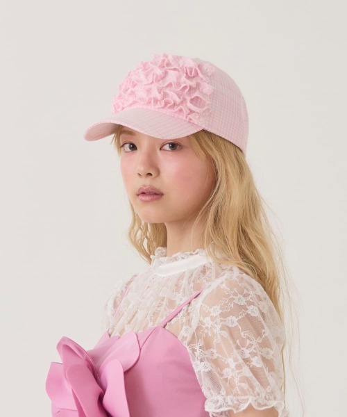 kaorinomori（カオリノモリ）の「kaorinomori  メレキャップ / カオリノモリ（キャップ・レディース・ホワイト/ピンク/ライトブルー・FREE）」の3枚目の写真