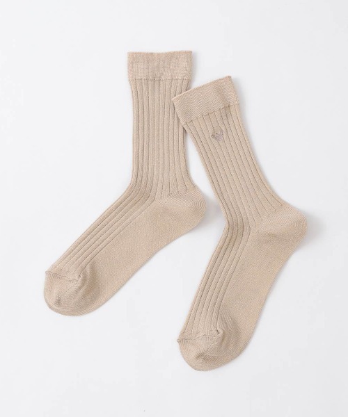 EMPORIO ARMANI(エンポリオアルマーニ)の「EMPORIO ARMANI ワンポイントラメ リブソックス 03447100(ソックス/靴下・レディース・ホワイト/ブラック/サックスブルー/ネイビー/サンドベージュ・23-25cm)」の4枚目の写真