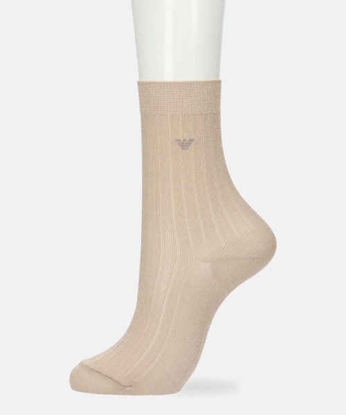 EMPORIO ARMANI(エンポリオアルマーニ)の「EMPORIO ARMANI ワンポイントラメ リブソックス 03447100(ソックス/靴下・レディース・ホワイト/ブラック/サックスブルー/ネイビー/サンドベージュ・23-25cm)」の10枚目の写真