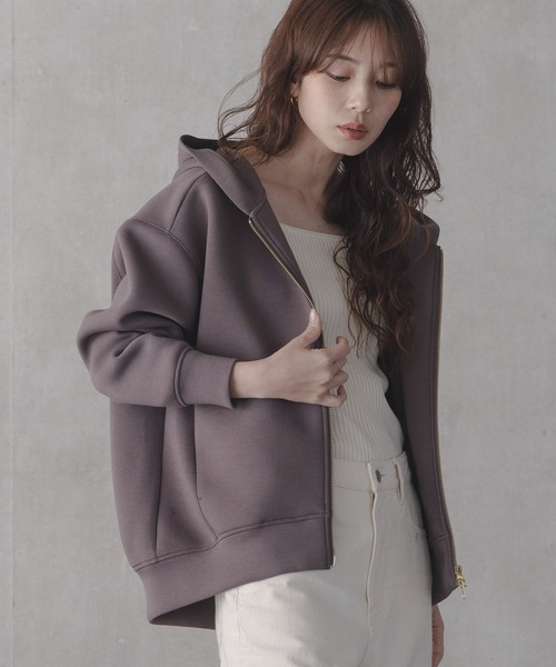 URBAN RESEARCH Sonny Label（アーバンリサーチサニーレーベル）の「『ZOZO先行予約』ダンボールZIPコクーンフーディ-（パーカー・レディース・ライトグレー/ネイビー/チャコールグレー・FREE）」の2枚目の写真