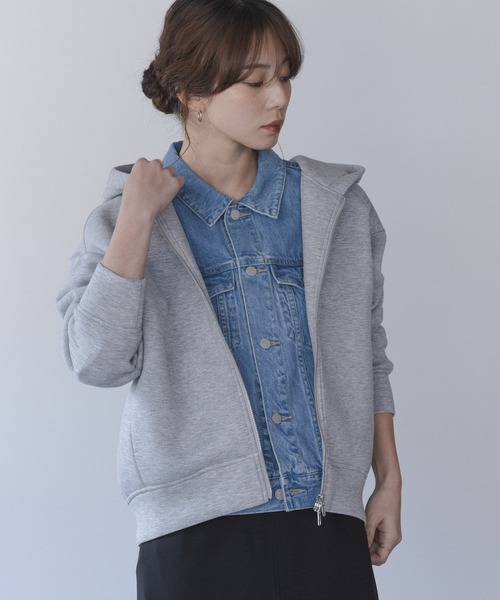 URBAN RESEARCH Sonny Label（アーバンリサーチサニーレーベル）の「『ZOZO先行予約』ダンボールZIPコクーンフーディ-（パーカー・レディース・ライトグレー/ネイビー/チャコールグレー・FREE）」の5枚目の写真