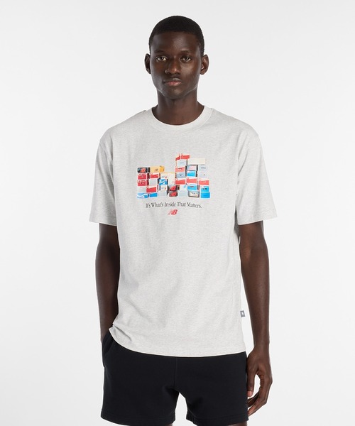 NEW BALANCE(ニューバランス)の「NEW BALANCE box t-shirt MT61H0DX(Tシャツ/カットソー・メンズ・ブラック/アッシュ・L/M)」の13枚目の写真