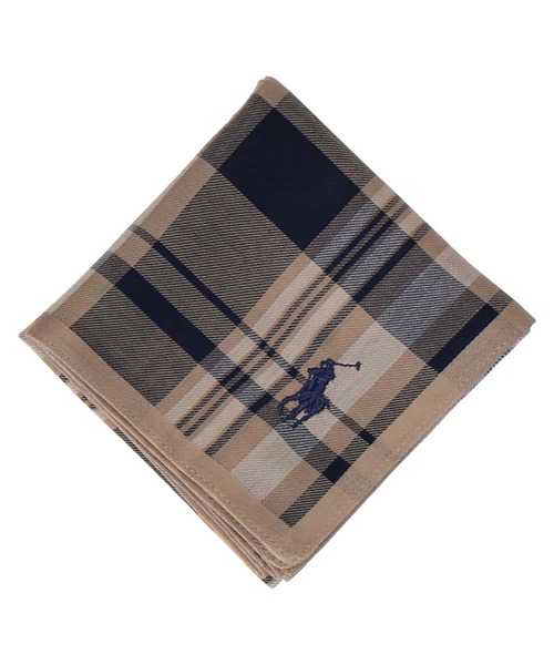 POLO RALPH LAUREN（ポロ ラルフ ローレン）の「メンズ 先染ハンカチ（ハンカチ/ハンドタオル・メンズ・ベージュ/ネイビー/ダークグリーン・FREE）」の2枚目の写真