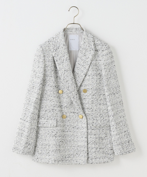 Noble（ノーブル）の「《WEB＆一部店舗限定》フラッグツイードピークドラペルジャケット（テーラードジャケット・レディース・ネイビー・36）」の11枚目の写真