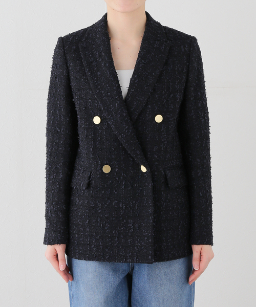 Noble（ノーブル）の「《WEB＆一部店舗限定》フラッグツイードピークドラペルジャケット（テーラードジャケット・レディース・ネイビー・36）」の15枚目の写真