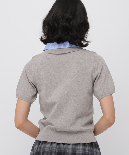 3.3 Field Trip (3.3フィールドトリップ)の「3.3 Field Trip/カラーレイヤード半袖ニット(ニット/セーター・レディース・グレー/ブルー/ネイビー・FREE)」の16枚目の写真