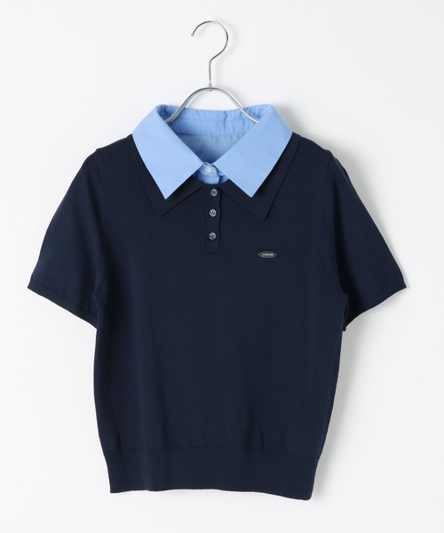 3.3 Field Trip (3.3フィールドトリップ)の「3.3 Field Trip/カラーレイヤード半袖ニット(ニット/セーター・レディース・グレー/ブルー/ネイビー・FREE)」の17枚目の写真