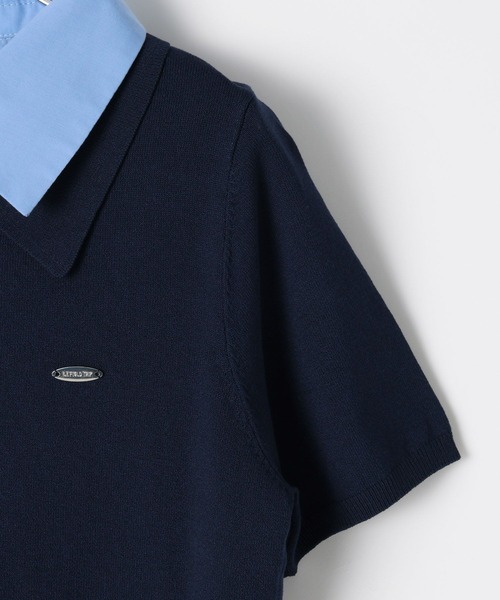 3.3 Field Trip (3.3フィールドトリップ)の「3.3 Field Trip/カラーレイヤード半袖ニット(ニット/セーター・レディース・グレー/ブルー/ネイビー・FREE)」の19枚目の写真