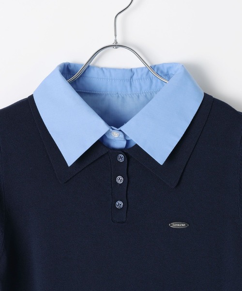 3.3 Field Trip (3.3フィールドトリップ)の「3.3 Field Trip/カラーレイヤード半袖ニット(ニット/セーター・レディース・グレー/ブルー/ネイビー・FREE)」の20枚目の写真