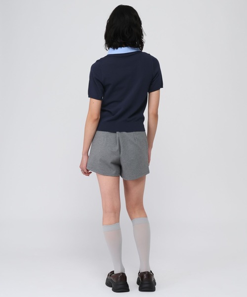 3.3 Field Trip (3.3フィールドトリップ)の「3.3 Field Trip/カラーレイヤード半袖ニット(ニット/セーター・レディース・グレー/ブルー/ネイビー・FREE)」の6枚目の写真