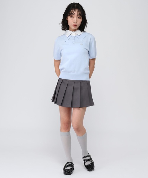 3.3 Field Trip (3.3フィールドトリップ)の「3.3 Field Trip/カラーレイヤード半袖ニット(ニット/セーター・レディース・グレー/ブルー/ネイビー・FREE)」の9枚目の写真