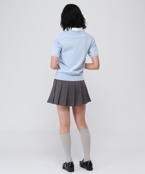 3.3 Field Trip (3.3フィールドトリップ)の「3.3 Field Trip/カラーレイヤード半袖ニット(ニット/セーター・レディース・グレー/ブルー/ネイビー・FREE)」の11枚目の写真