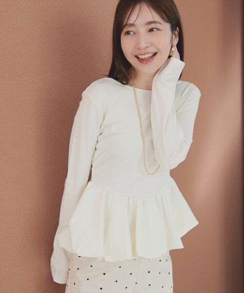 natural couture(ナチュラルクチュール)の「バルーンリブプルオーバー(Tシャツ/カットソー・レディース・ブラック/サックスブルー/ネイビー/オフホワイト・FREE)」の7枚目の写真