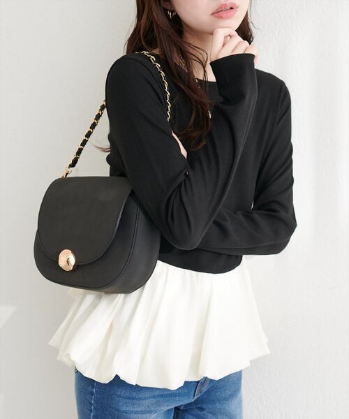 natural couture(ナチュラルクチュール)の「バルーンリブプルオーバー(Tシャツ/カットソー・レディース・ブラック/サックスブルー/ネイビー/オフホワイト・FREE)」の15枚目の写真