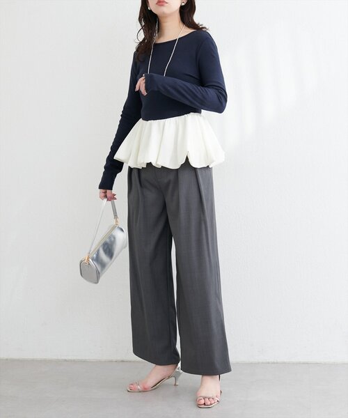 natural couture(ナチュラルクチュール)の「バルーンリブプルオーバー(Tシャツ/カットソー・レディース・ブラック/サックスブルー/ネイビー/オフホワイト・FREE)」の21枚目の写真