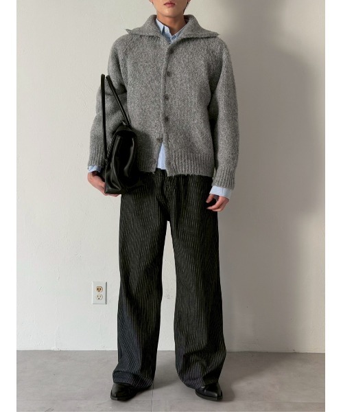 Chikashitsu +(チカシツプラス)の「【Chikashitsu +】low pocket stripe straight denim pants / 【チカシツプラス】ローポケットストライプデニムパンツ(デニムパンツ・メンズ・ブラック・L/M/S)」の2枚目の写真
