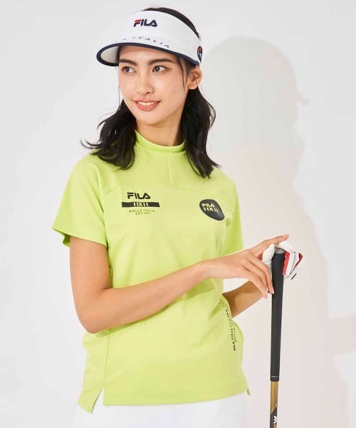 FILA GOLF(フィラゴルフ )の「モックネックシャツ(Tシャツ/カットソー・レディース・ライトピンク/ホワイト/ブラック/ライトグリーン・MEDIUM/LARGE/SMALL)」の3枚目の写真