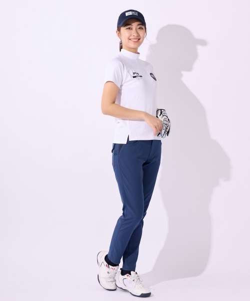 FILA GOLF(フィラゴルフ )の「モックネックシャツ(Tシャツ/カットソー・レディース・ライトピンク/ホワイト/ブラック/ライトグリーン・MEDIUM/LARGE/SMALL)」の7枚目の写真
