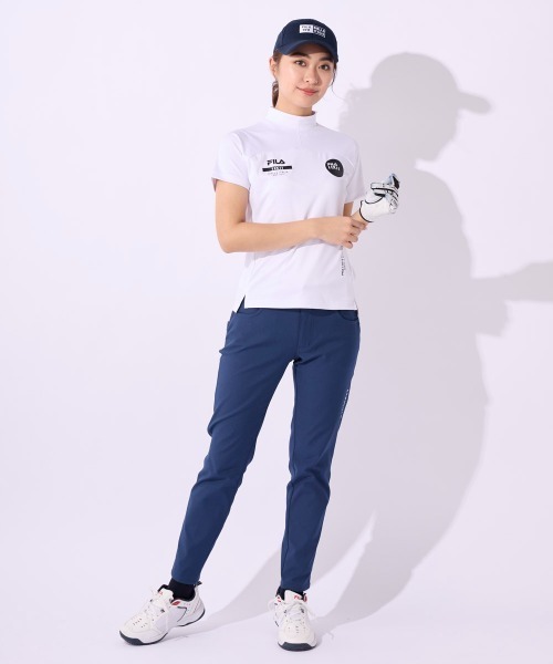 FILA GOLF(フィラゴルフ )の「モックネックシャツ(Tシャツ/カットソー・レディース・ライトピンク/ホワイト/ブラック/ライトグリーン・MEDIUM/LARGE/SMALL)」の8枚目の写真