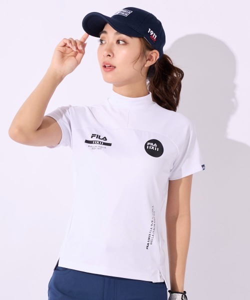 FILA GOLF(フィラゴルフ )の「モックネックシャツ(Tシャツ/カットソー・レディース・ライトピンク/ホワイト/ブラック/ライトグリーン・MEDIUM/LARGE/SMALL)」の9枚目の写真
