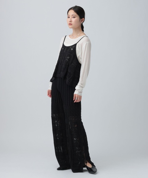 LEPSIM(レプシィム)の「5ゲージクロシェライクニットパンツ 638740(その他パンツ・レディース・オフホワイト/ブラック・FREE)」の7枚目の写真