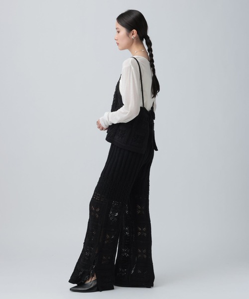 LEPSIM(レプシィム)の「5ゲージクロシェライクニットパンツ 638740(その他パンツ・レディース・オフホワイト/ブラック・FREE)」の8枚目の写真