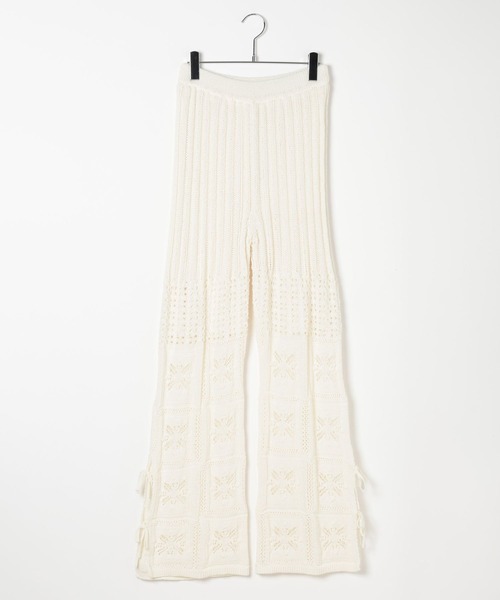 LEPSIM(レプシィム)の「5ゲージクロシェライクニットパンツ 638740(その他パンツ・レディース・オフホワイト/ブラック・FREE)」の10枚目の写真