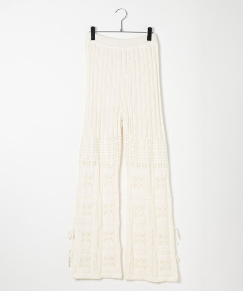 LEPSIM(レプシィム)の「5ゲージクロシェライクニットパンツ 638740(その他パンツ・レディース・オフホワイト/ブラック・FREE)」の11枚目の写真