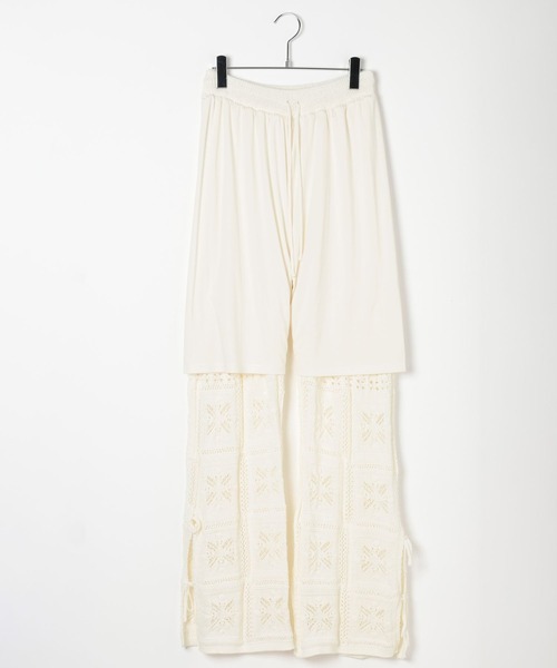 LEPSIM(レプシィム)の「5ゲージクロシェライクニットパンツ 638740(その他パンツ・レディース・オフホワイト/ブラック・FREE)」の17枚目の写真