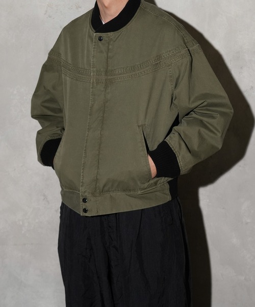 TOWNCRAFT(タウンクラフト)の「TOWNCRAFT / タウンクラフト PIGMENT DYE DERBY JACKET ピグメント加工 ダービージャケット(ブルゾン・メンズ・ブラック/グレー/オリーブ・LARGE/MEDIUM)」の10枚目の写真