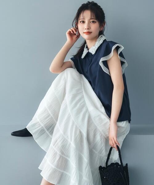 KK 国内生産CLASSIC 3ｘ2ｍｍロンスプBZオーダー料込 sweet掲載】◇楊柳ティアードロングスカート（スカート）｜NATURAL
