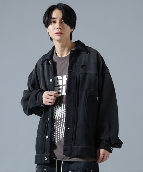 DANKE SCHON(ダンケシェーン)の「DankeSchon/ダンケシェーン/SULFUR SWEAT 2ND JACKET(デニムジャケット・メンズ・ブラック/ホワイト・L/M/S)」の2枚目の写真