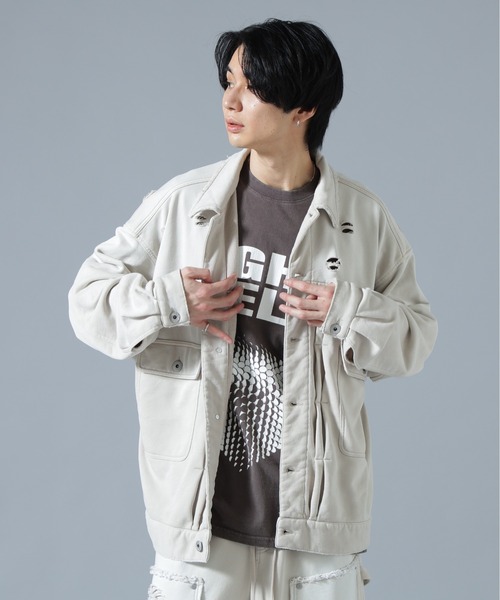 DANKE SCHON(ダンケシェーン)の「DankeSchon/ダンケシェーン/SULFUR SWEAT 2ND JACKET(デニムジャケット・メンズ・ブラック/ホワイト・L/M/S)」の3枚目の写真