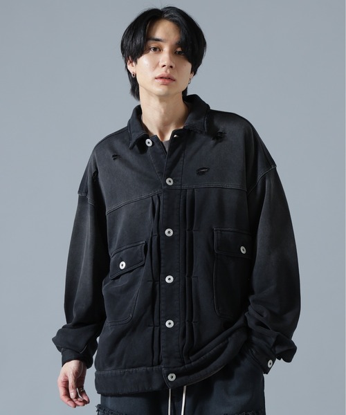 DANKE SCHON(ダンケシェーン)の「DankeSchon/ダンケシェーン/SULFUR SWEAT 2ND JACKET(デニムジャケット・メンズ・ブラック/ホワイト・L/M/S)」の7枚目の写真