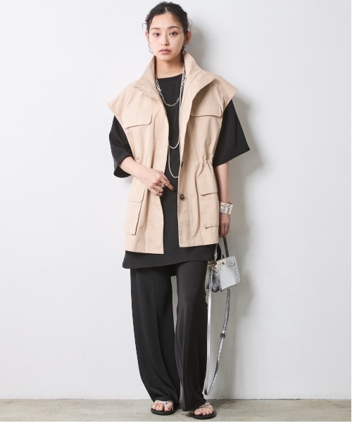 CHIC STYLE(シックスタイル)の「アウトポケットベスト<大きいサイズ有>シックスタイル(その他アウター・レディース・ベージュ/ブラック・4L/5L/M/L/LL/3L)」の7枚目の写真