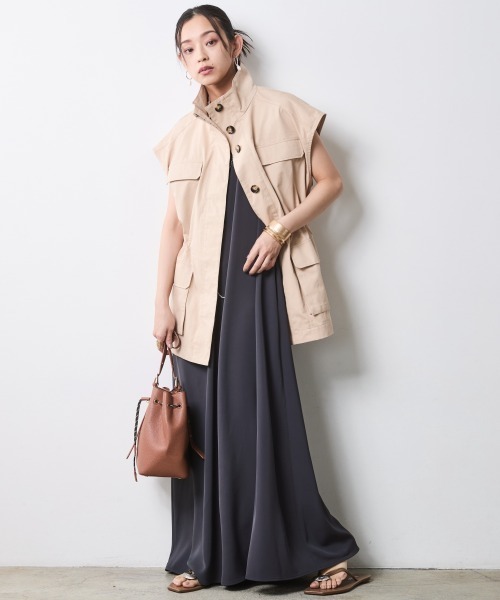 CHIC STYLE(シックスタイル)の「アウトポケットベスト<大きいサイズ有>シックスタイル(その他アウター・レディース・ベージュ/ブラック・4L/5L/M/L/LL/3L)」の8枚目の写真