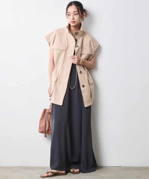 CHIC STYLE(シックスタイル)の「アウトポケットベスト<大きいサイズ有>シックスタイル(その他アウター・レディース・ベージュ/ブラック・4L/5L/M/L/LL/3L)」の9枚目の写真