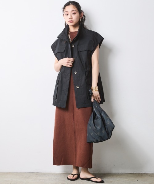 CHIC STYLE(シックスタイル)の「アウトポケットベスト<大きいサイズ有>シックスタイル(その他アウター・レディース・ベージュ/ブラック・4L/5L/M/L/LL/3L)」の14枚目の写真