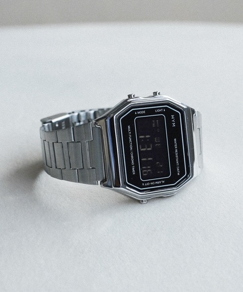 WYM LIDNM(ウィム バイ リドム)の「DIGITAL MINIMAL WATCH(デジタル腕時計・メンズ・シルバー・FREE)」の1枚目の写真