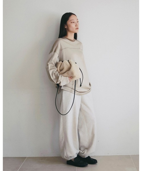 anuke(アンヌーク)の「Fleece Rough Pants(スラックス・レディース・ピンク/チャコールグレー/オートミール・38inch/36inch)」の7枚目の写真