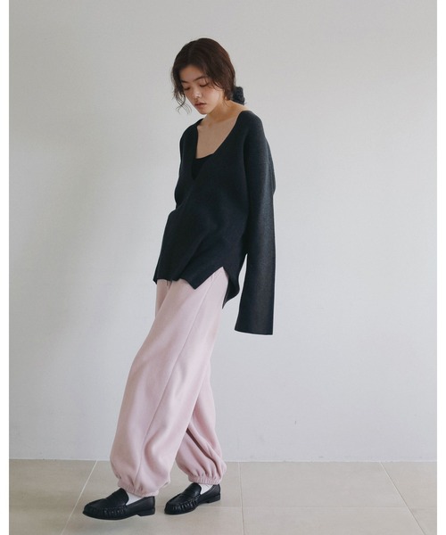 anuke(アンヌーク)の「Fleece Rough Pants(スラックス・レディース・ピンク/チャコールグレー/オートミール・38inch/36inch)」の17枚目の写真