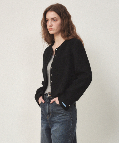 OSTKAKA(オストカーカ)の「ツイードシングルラウンドジャケットブラック(テーラードジャケット・レディース・その他・SMALL/MEDIUM)」の2枚目の写真