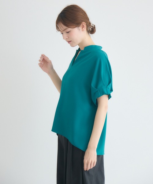 KATHARINE ROSS（キャサリンロス）の「【KATHARINE ROSS】【COOL】袖タックブラウス（シャツ/ブラウス・レディース・ベージュ/ブルー/チャコールグレー・FREE）」の5枚目の写真