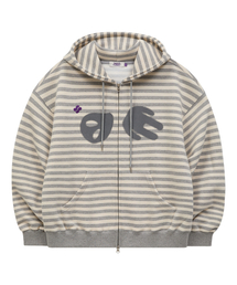 HOODHOOD | エイリアン フードジップアップ ストライプ グレー(パーカー)