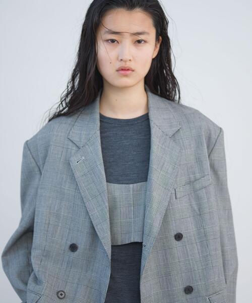 URBAN RESEARCH（アーバンリサーチ）の「new basic　HIGH TWIST WOOL BUSTIER（その他トップス・レディース・ブラック/チェック・FREE）」の3枚目の写真