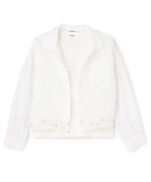 trois lapins kp（トロワラパンケーピー）の「【Trois Lapins】 サッカーストライプシャツ×インナー セット（シャツ/ブラウス）」