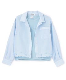 trois lapins kp（トロワラパンケーピー）の「【Trois Lapins】 サッカーストライプシャツ×インナー セット（シャツ/ブラウス）」