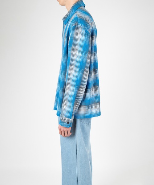 LAD MUSICIAN(ラッドミュージシャン)の「COTTON FLANNEL CHECK FRONT ZIP SHIRT(シャツ/ブラウス・メンズ・ブルー・46/42)」の4枚目の写真